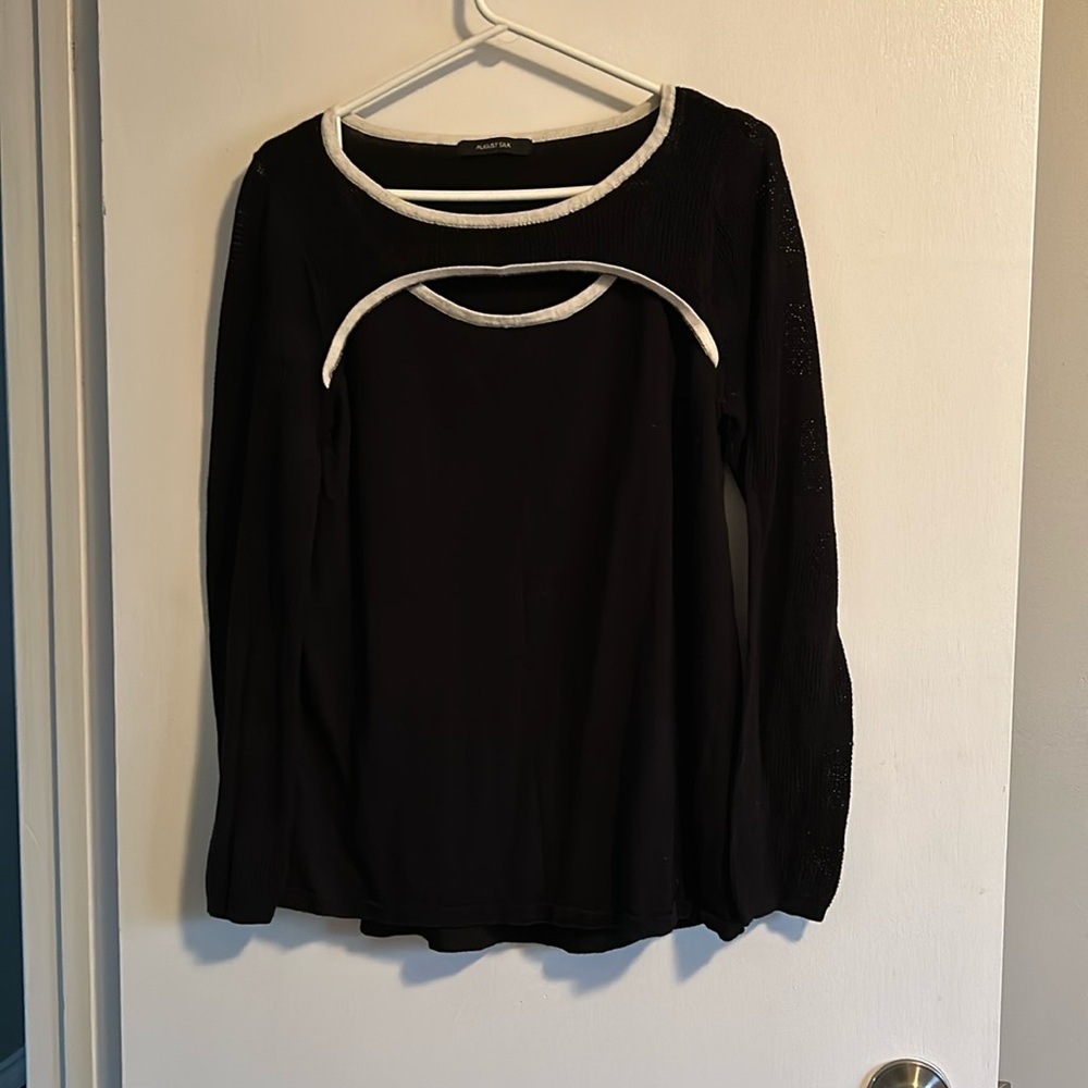 Lovely mixed jersey knit sweater